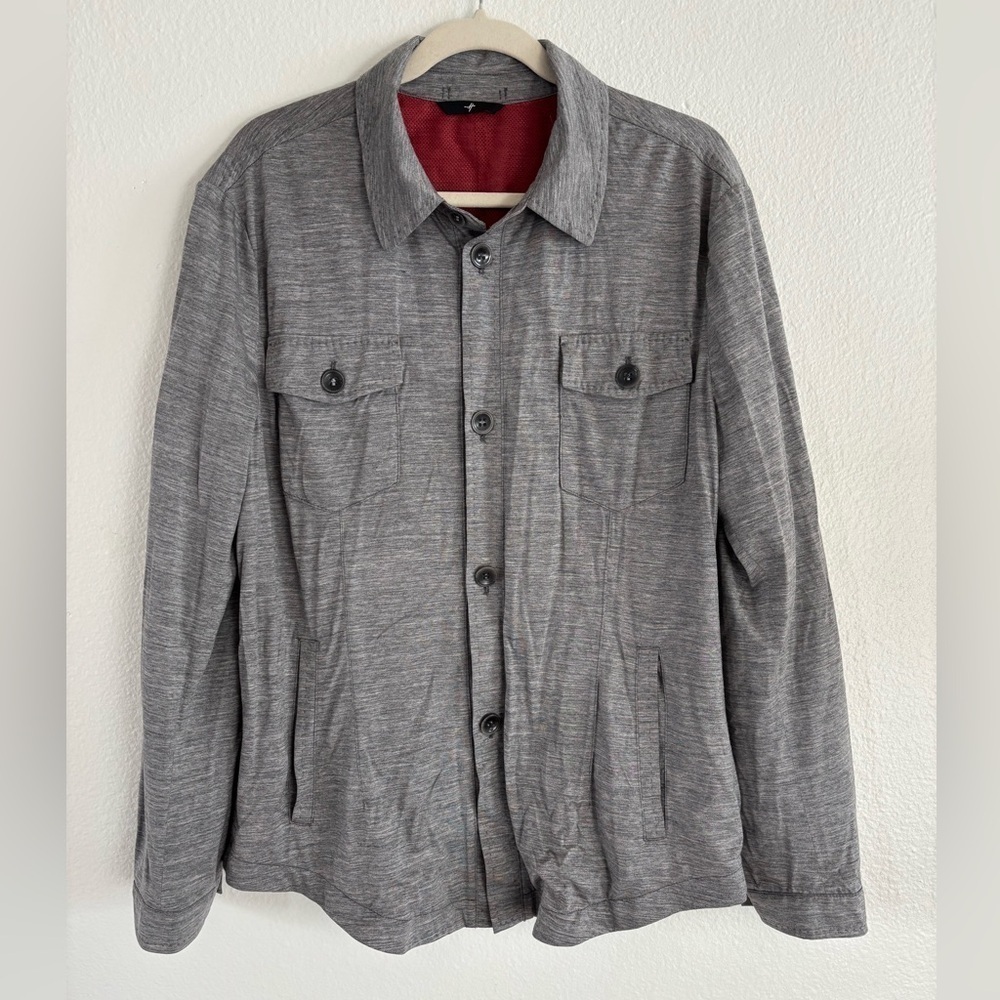 HEVO Made In Italy 100% Virgin Wool Shaket Utility Jacket- Gray Mesh Lining